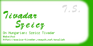 tivadar szeicz business card